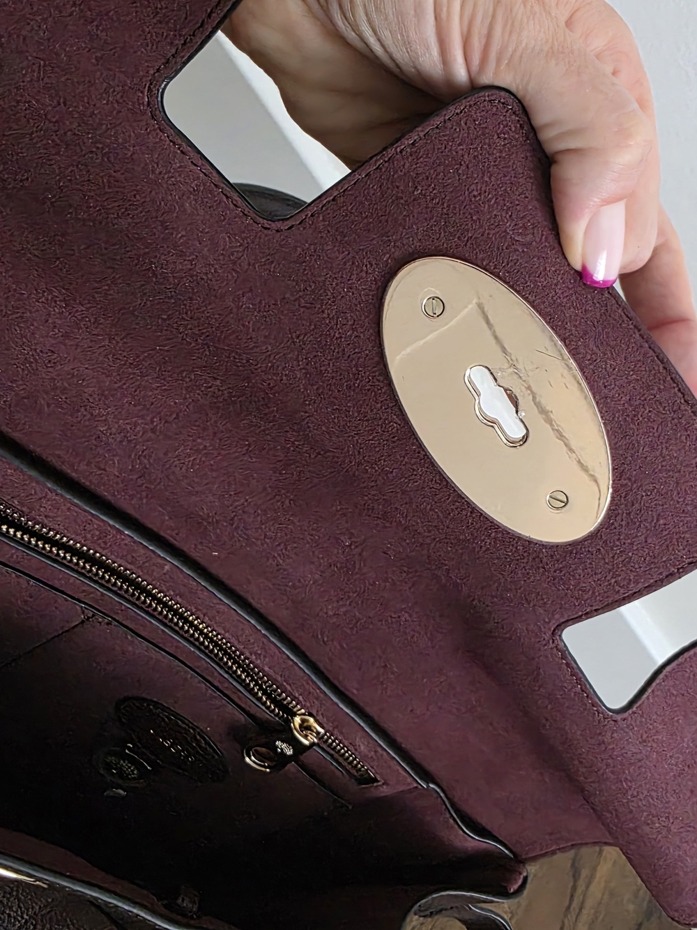 MULBERRY Bayswater Leather Tote Bag in Deep Burgundy/oxblood - Picture 6 of 11